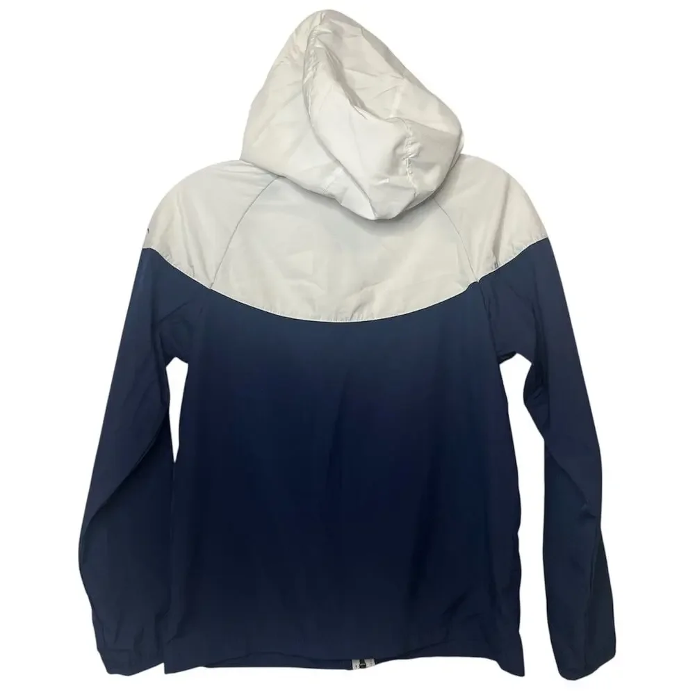 Nike Big Kids Boys Windrunner Jacket Navy White Blue Logo Hooded‎ Full Zip Sz M